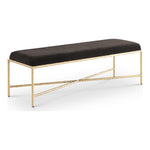 Valley Chenille Fabric Upholstered Bench (22064-) in Brown