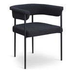 Malin Boucle Fabric Upholstered Dining Chair in Black