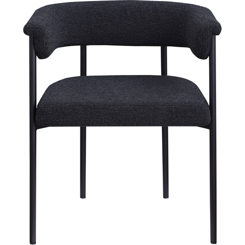 Malin Boucle Fabric Upholstered Dining Chair in Black