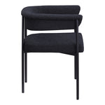 Malin Boucle Fabric Upholstered Dining Chair in Black