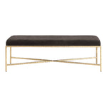 Valley Chenille Fabric Upholstered Bench (22064-) in Brown