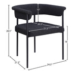Malin Boucle Fabric Upholstered Dining Chair in Black