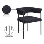 Malin Boucle Fabric Upholstered Dining Chair in Black