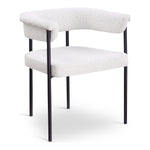 Malin Boucle Fabric Upholstered Dining Chair in Cream