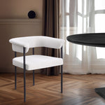 Malin Boucle Fabric Upholstered Dining Chair in Cream