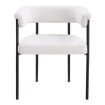 Malin Boucle Fabric Upholstered Dining Chair in Cream