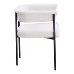 Malin Boucle Fabric Upholstered Dining Chair in Cream