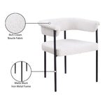 Malin Boucle Fabric Upholstered Dining Chair in Cream