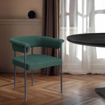 Malin Boucle Fabric Upholstered Dining Chair in Green