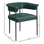 Malin Boucle Fabric Upholstered Dining Chair in Green