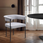 Malin Boucle Fabric Upholstered Dining Chair in Grey