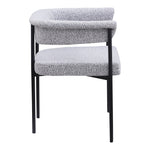 Malin Boucle Fabric Upholstered Dining Chair in Grey