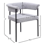 Malin Boucle Fabric Upholstered Dining Chair in Grey