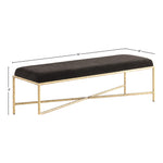 Valley Chenille Fabric Upholstered Bench (22064-) in Brown