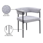 Malin Boucle Fabric Upholstered Dining Chair in Grey