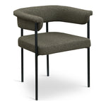 Malin Boucle Fabric Upholstered Dining Chair in Olive