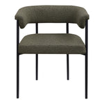 Malin Boucle Fabric Upholstered Dining Chair in Olive