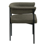 Malin Boucle Fabric Upholstered Dining Chair in Olive