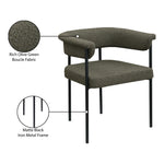 Malin Boucle Fabric Upholstered Dining Chair in Olive