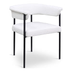 Malin Linen Textured Fabric Upholstered Dining Chair in Cream