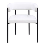 Malin Linen Textured Fabric Upholstered Dining Chair in Cream