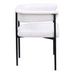 Malin Linen Textured Fabric Upholstered Dining Chair in Cream