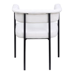 Malin Linen Textured Fabric Upholstered Dining Chair in Cream