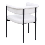 Malin Linen Textured Fabric Upholstered Dining Chair in Cream