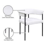 Malin Linen Textured Fabric Upholstered Dining Chair in Cream