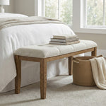 Ananda Fabric Upholstered Bench in Beige