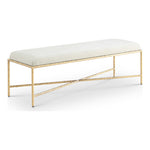 Valley Chenille Fabric Upholstered Bench (22064-) in Cream