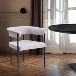 Malin Linen Textured Fabric Upholstered Dining Chair in Grey