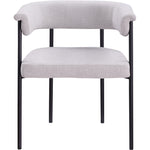 Malin Linen Textured Fabric Upholstered Dining Chair in Grey