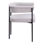 Malin Linen Textured Fabric Upholstered Dining Chair in Grey