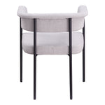 Malin Linen Textured Fabric Upholstered Dining Chair in Grey