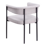Malin Linen Textured Fabric Upholstered Dining Chair in Grey