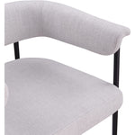 Malin Linen Textured Fabric Upholstered Dining Chair in Grey