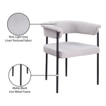 Malin Linen Textured Fabric Upholstered Dining Chair in Grey