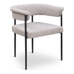 Malin Linen Textured Fabric Upholstered Dining Chair in Taupe