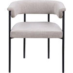 Malin Linen Textured Fabric Upholstered Dining Chair in Taupe