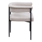 Malin Linen Textured Fabric Upholstered Dining Chair in Taupe