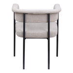 Malin Linen Textured Fabric Upholstered Dining Chair in Taupe
