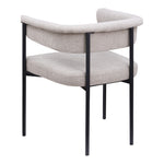 Malin Linen Textured Fabric Upholstered Dining Chair in Taupe