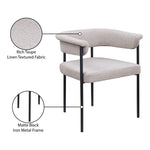 Malin Linen Textured Fabric Upholstered Dining Chair in Taupe