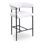 Malin Linen Textured Fabric Upholstered Counter Stool in Cream