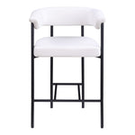 Malin Linen Textured Fabric Upholstered Counter Stool in Cream