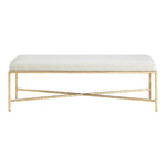 Valley Chenille Fabric Upholstered Bench (22064-) in Cream