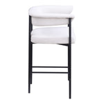 Malin Linen Textured Fabric Upholstered Counter Stool in Cream
