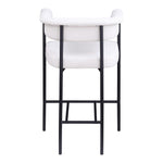 Malin Linen Textured Fabric Upholstered Counter Stool in Cream