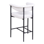 Malin Linen Textured Fabric Upholstered Counter Stool in Cream